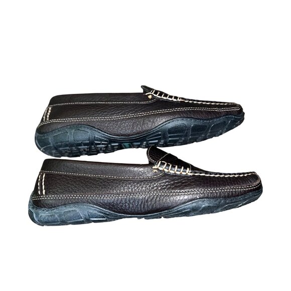 LL Bean Driving Loafers Mens 7.5 EE Wide 287219 Used Brown Pebbled Slip-On